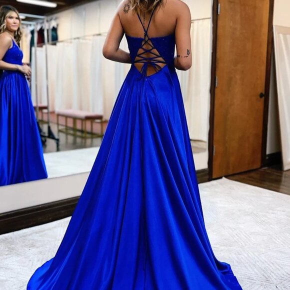 Royal Blue Prom Dress - Picture 2 of 6